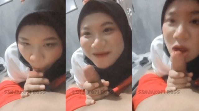 Bokep Indo Cewek Hijab Cantik Sepongin Pacar Sampai Crot