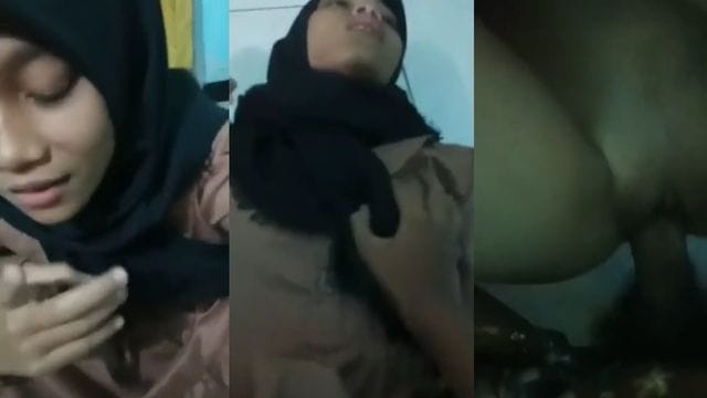 Bokep SMP ABG Hijab di Entot Pacar di Lantai
